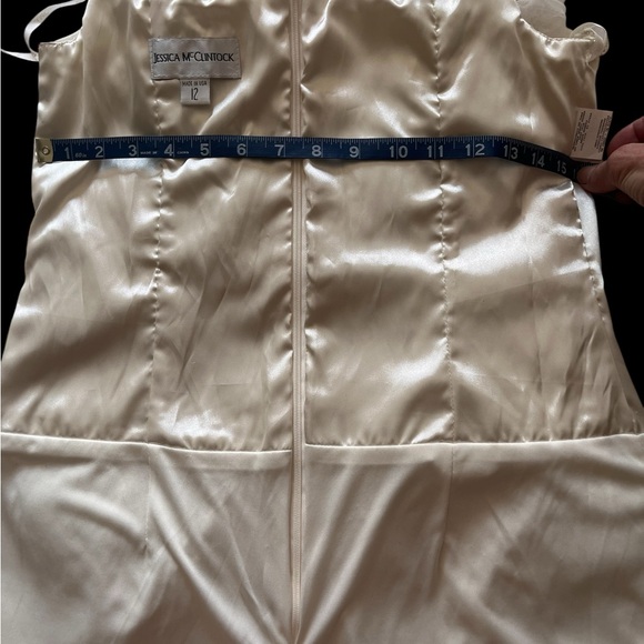 Vintage Jessica McClintock Short Ivory Dress Size 12 ,Court House Wedding Dress - Picture 15 of 16